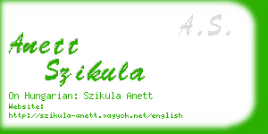 anett szikula business card